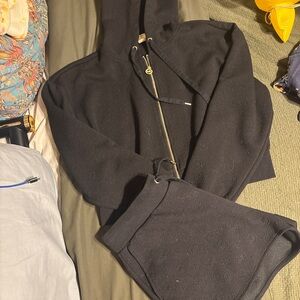 Michael Kors Black Embossed Logo short Set - Hoodie & Shorts